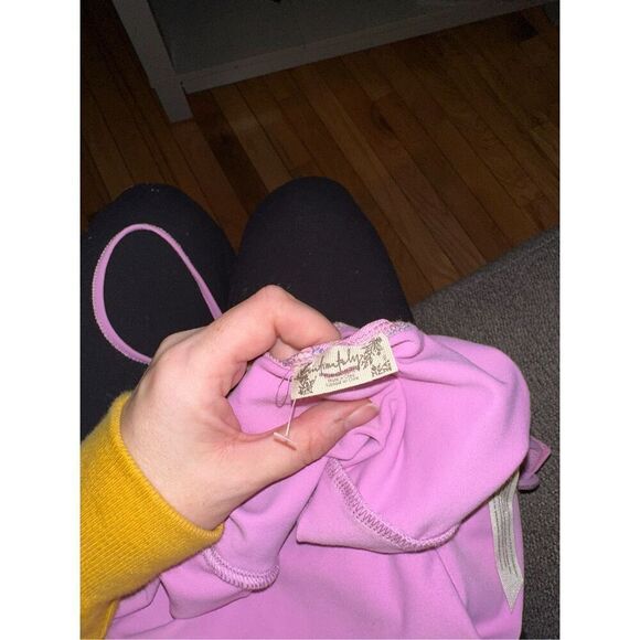 NWOT Intimately Free People Purple Floral Butterfly Milkshake Mesh Lace Up Back - Picture 6 of 6